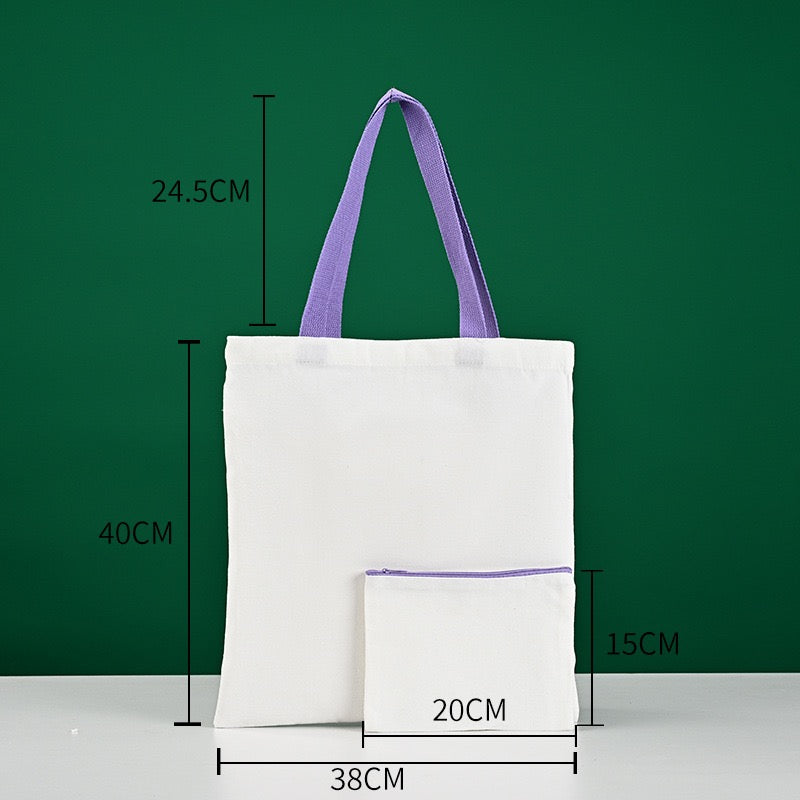 DIY Heat Transfer 2-Piece Set: Colorful Canvas Crossbody Bag & Zipper Pencil Case