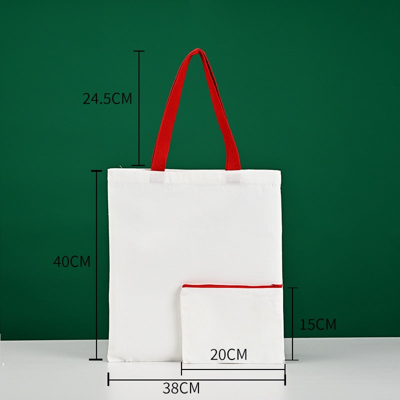 DIY Heat Transfer 2-Piece Set: Colorful Canvas Crossbody Bag & Zipper Pencil Case