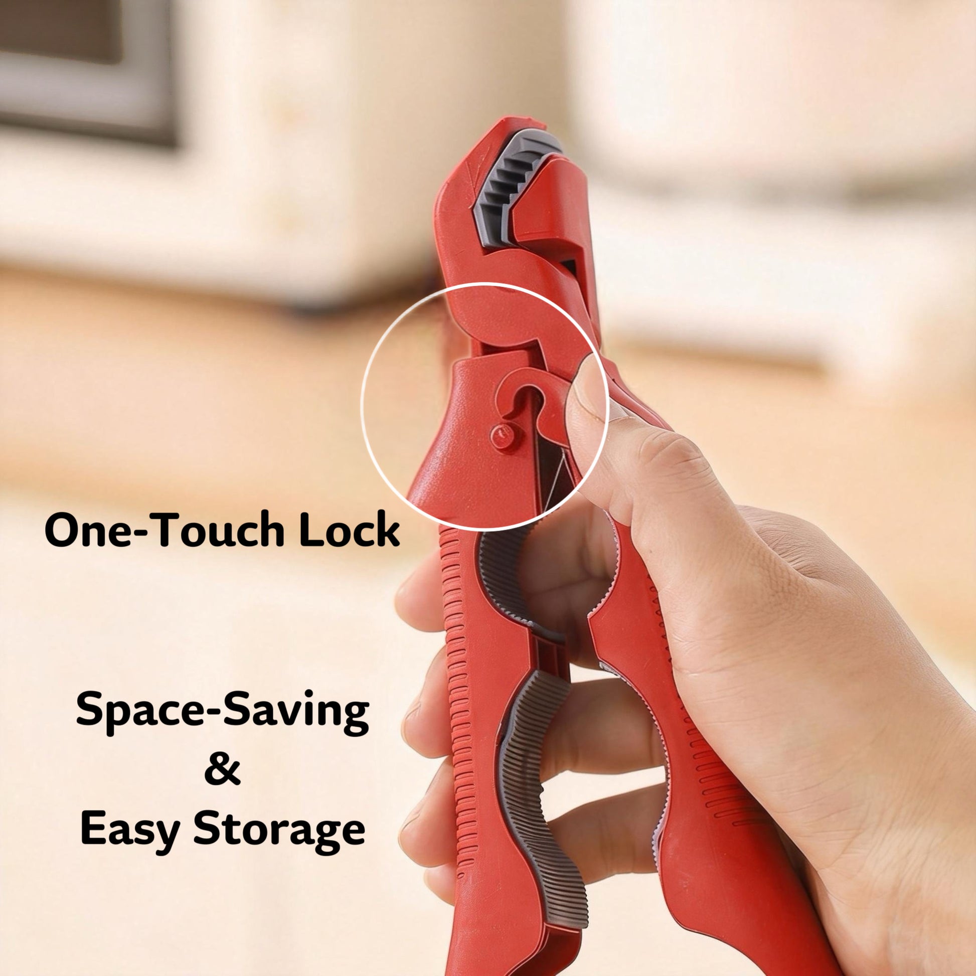 3-in-1 kitchen gripper compact storage with lock closed