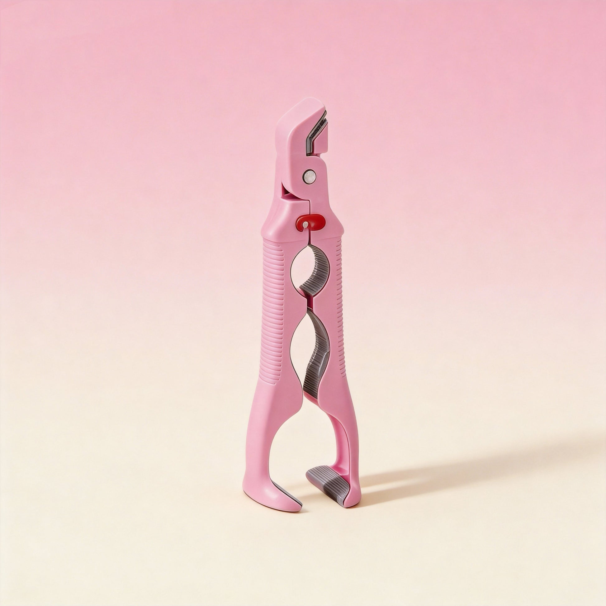 3-in-1 silicone kitchen gripper in Pink gripping a hot bowl