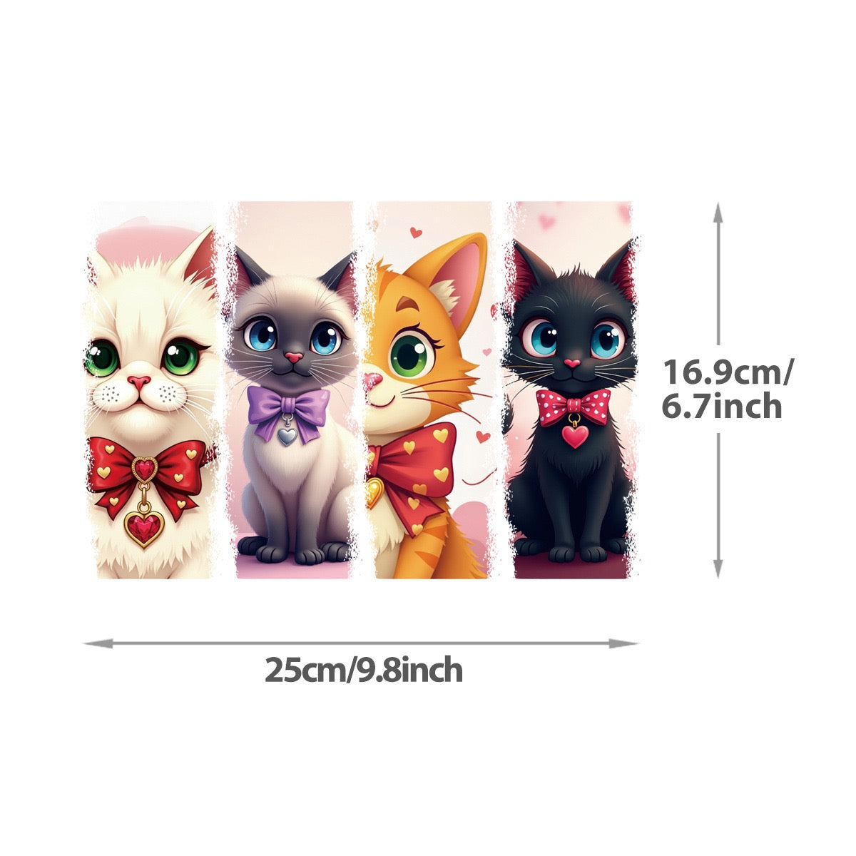 Cat iron-on sticker applied to denim fabric