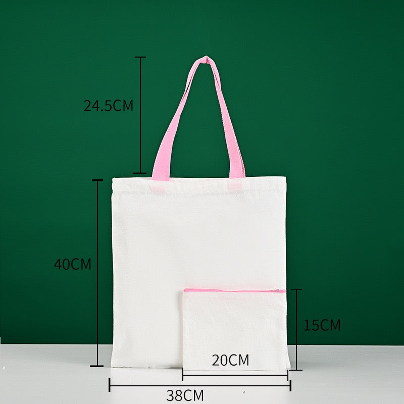 DIY canvas bag worn crossbody with custom design
