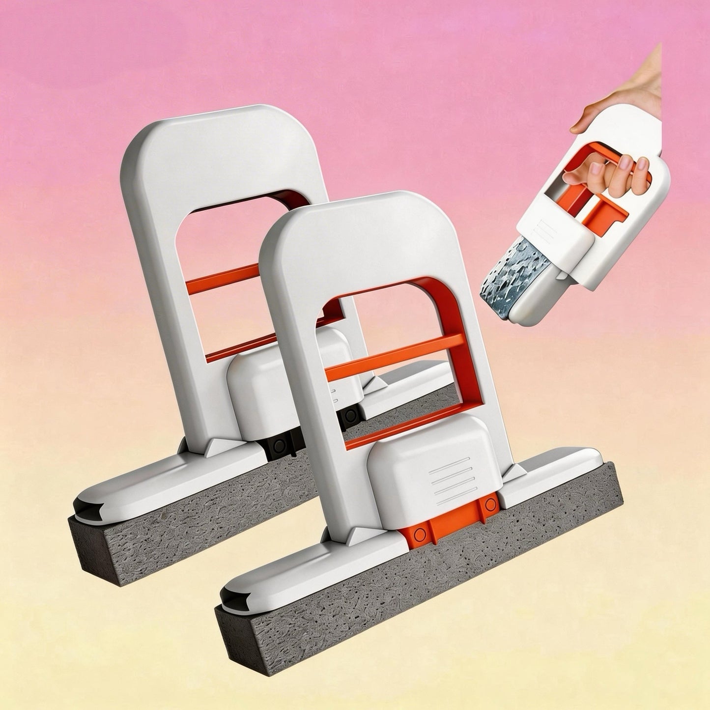 Mini Portable Desktop Mop, Self-Squeezing Handheld Sponge Mop for Wet & Dry Use, Small Foldable Mop for Kitchen Countertops, Bathroom, Glass, Car Interior, High Absorbent