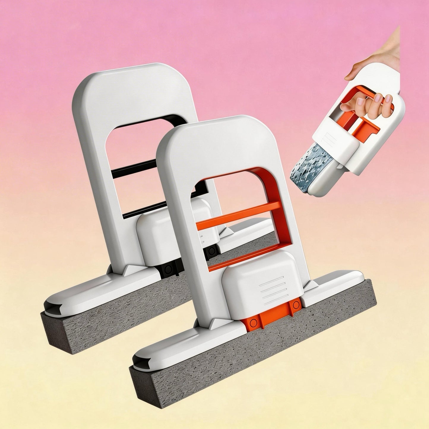 Mini Portable Desktop Mop, Self-Squeezing Handheld Sponge Mop for Wet & Dry Use, Small Foldable Mop for Kitchen Countertops, Bathroom, Glass, Car Interior, High Absorbent