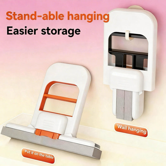 Mini Portable Desktop Mop, Self-Squeezing Handheld Sponge Mop for Wet & Dry Use, Small Foldable Mop for Kitchen Countertops, Bathroom, Glass, Car Interior, High Absorbent