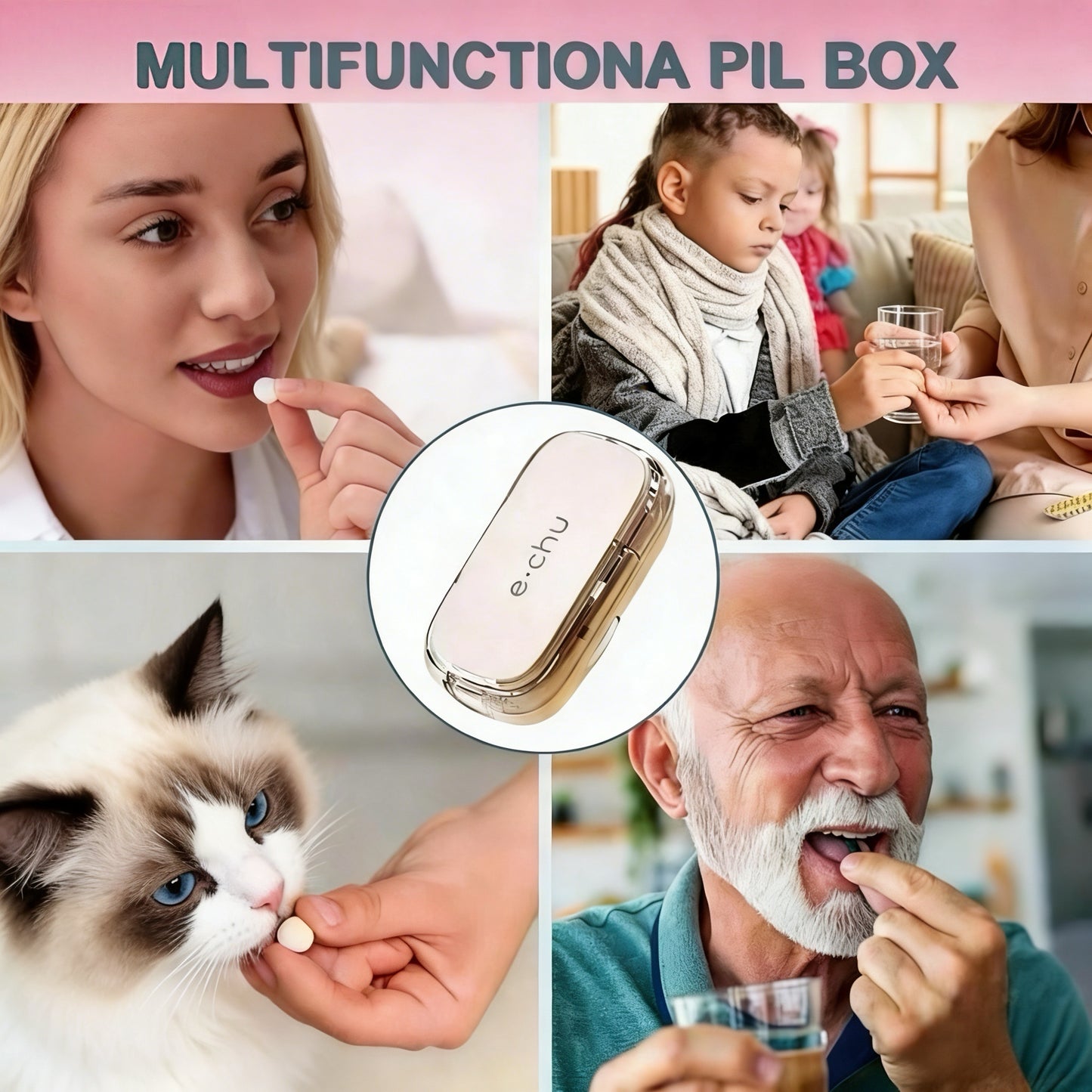 Travel-friendly pill cutter fitting in palm of hand
